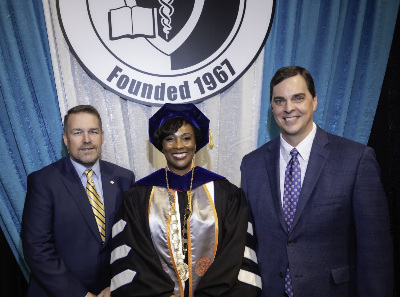 President Mitchell with Kettering Mayor, Bryan Suddith and Matt Greeson, City Manager.